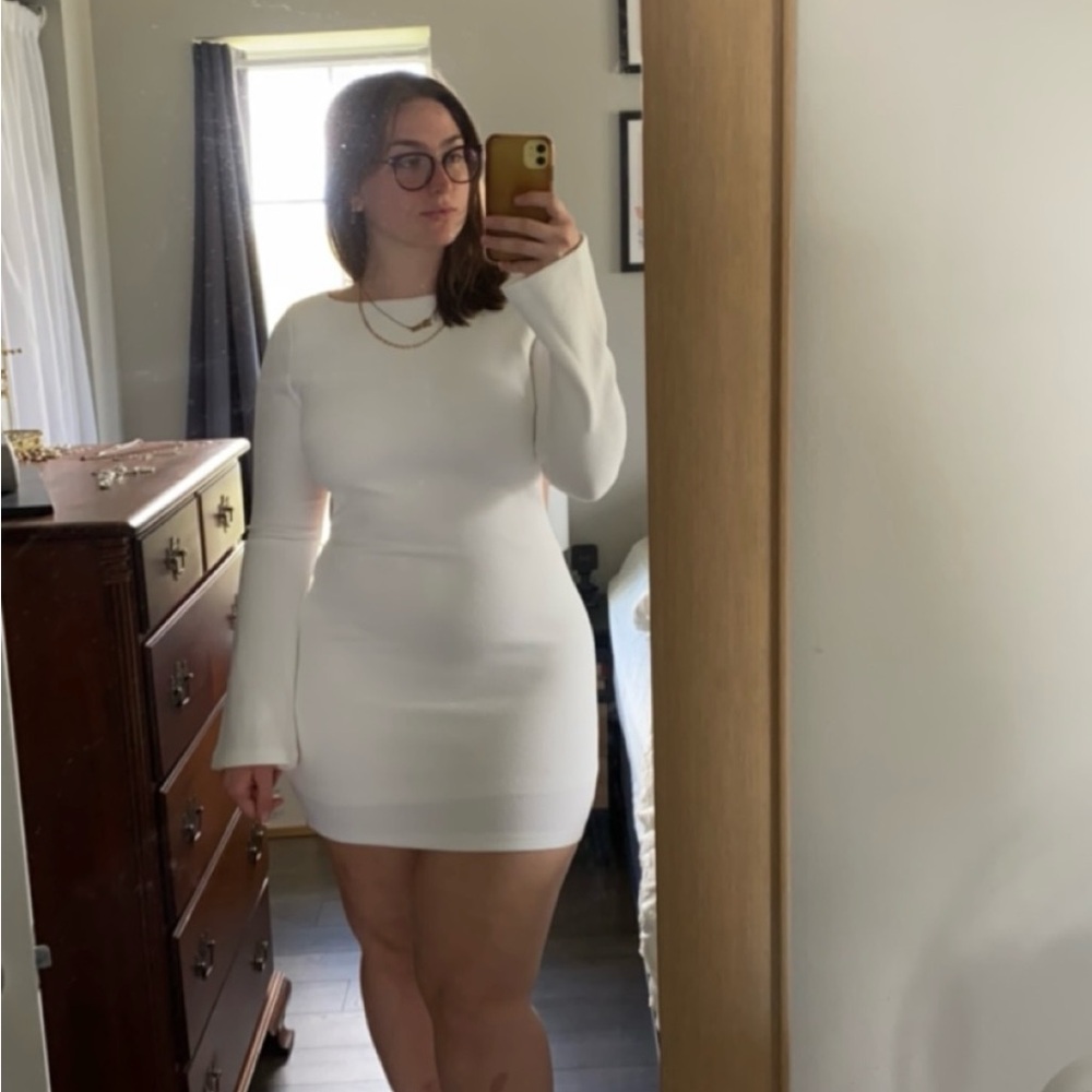 Backless White Mini Dress